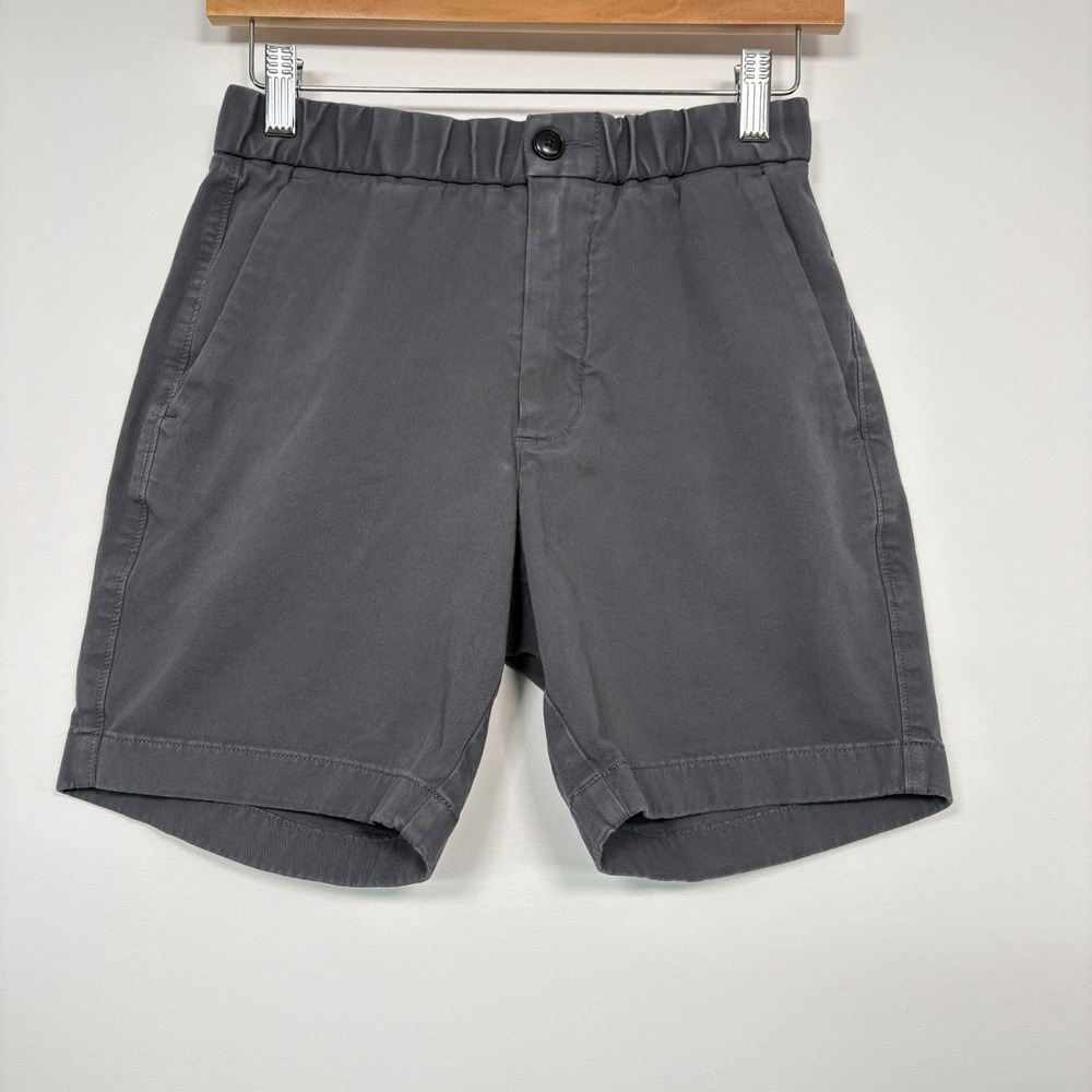 Everlane Mens Performance Chino Shorts XS Grey Elastic Waist Cotton Blend 6"